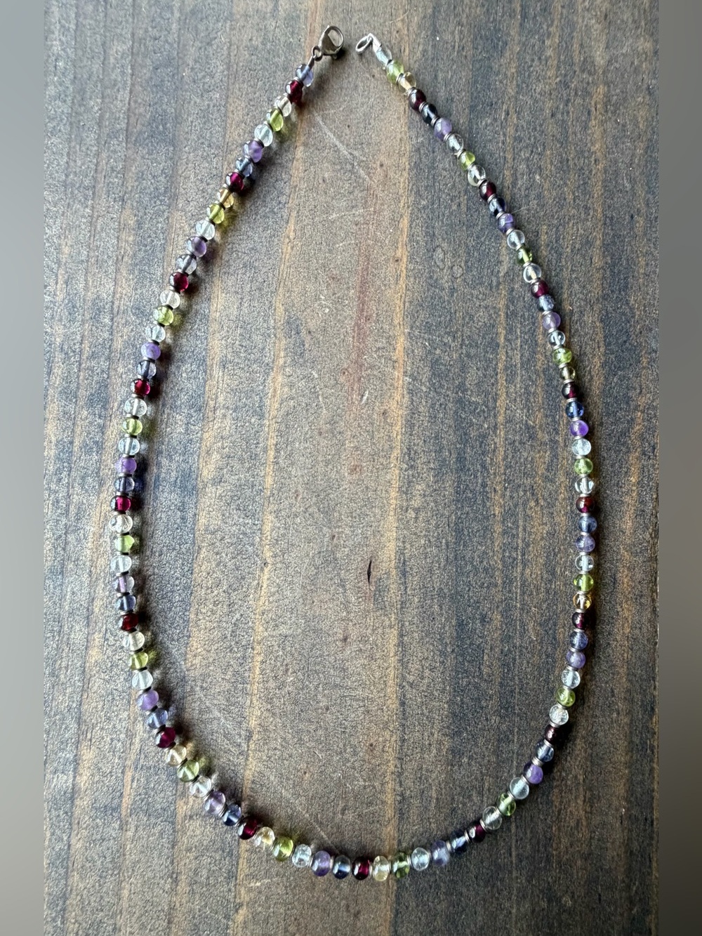 Multi-Color Gemstone Bead Necklace